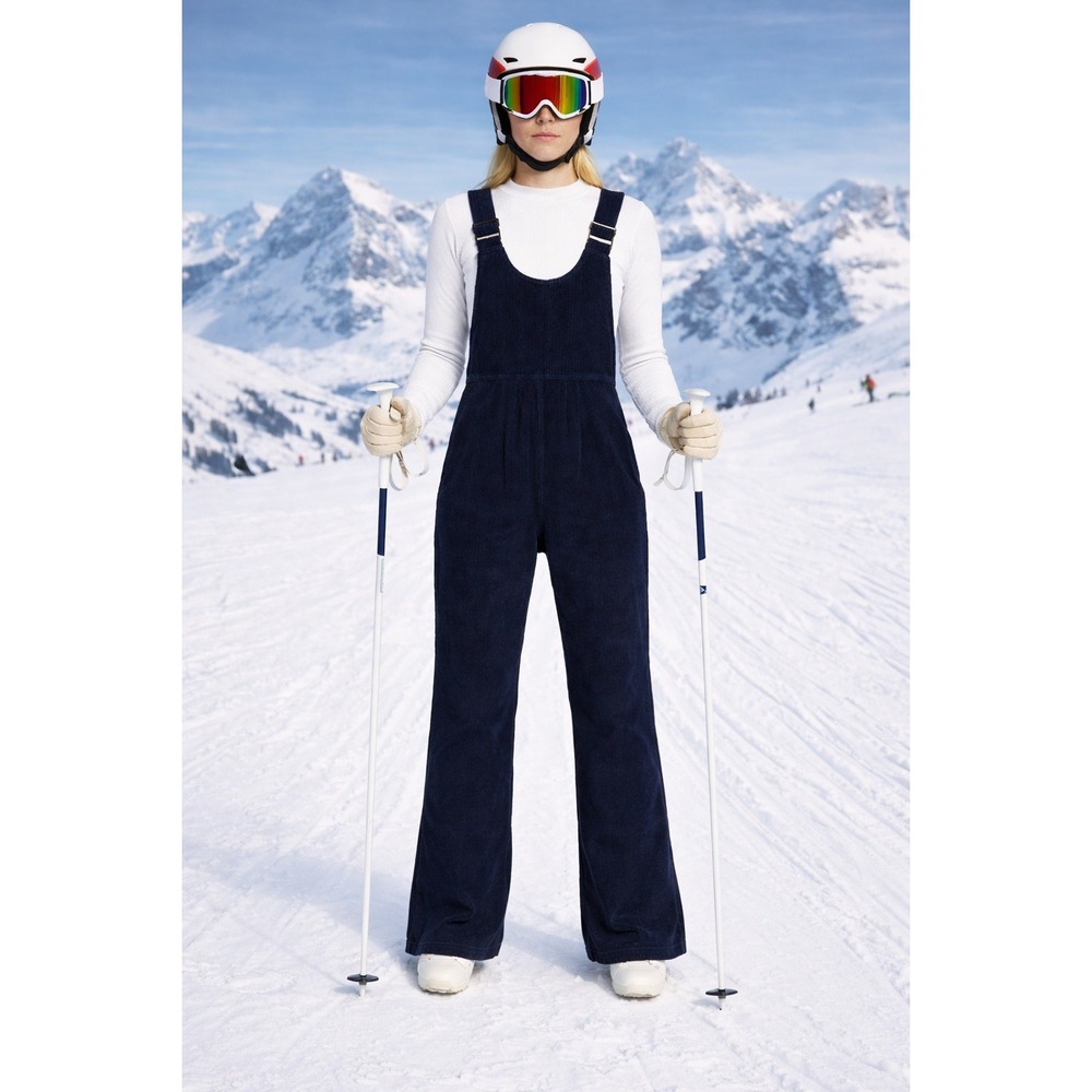 Powderhorn Mountaineering Navy Corduroy Ski‎ Bib Overalls SZ 8 Wide Wale Jackson